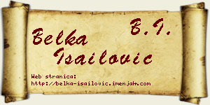 Belka Isailović vizit kartica